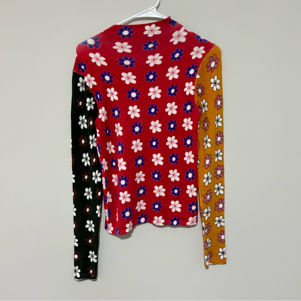 Urban Outfitters Multicolor Daisy Patchwork Long Sleeve Top - Red, Yellow, Green - Picture 2 of 6